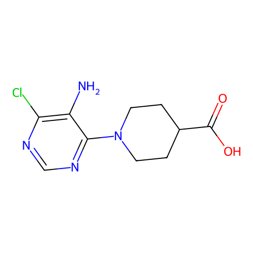 1-(5-Amino-6-chloropyrimidin-4-yl)piperidine-4-carboxylic acid structure