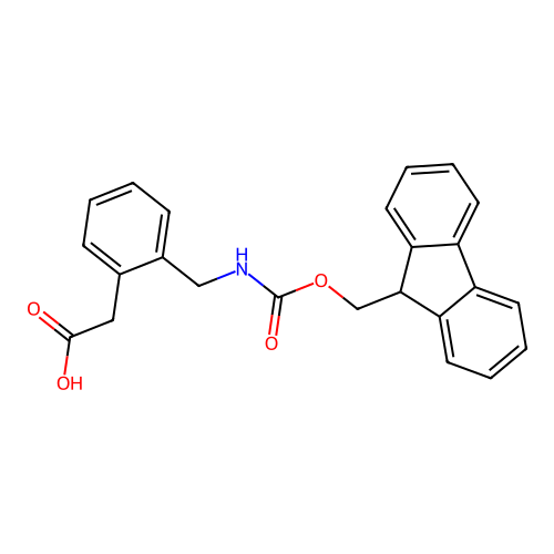 2-(2-(((((9H-fluoren-9-yl)methoxy)carbonyl)amino)methyl)phenyl)acetic acid structure