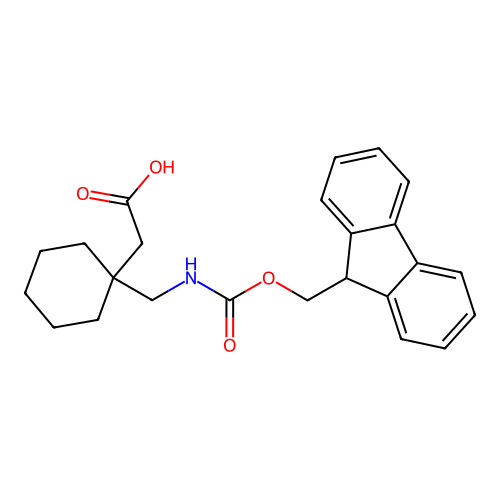 2-{1-[({[(9H-fluoren-9-yl)methoxy]carbonyl}amino)methyl]cyclohexyl}acetic acid structure