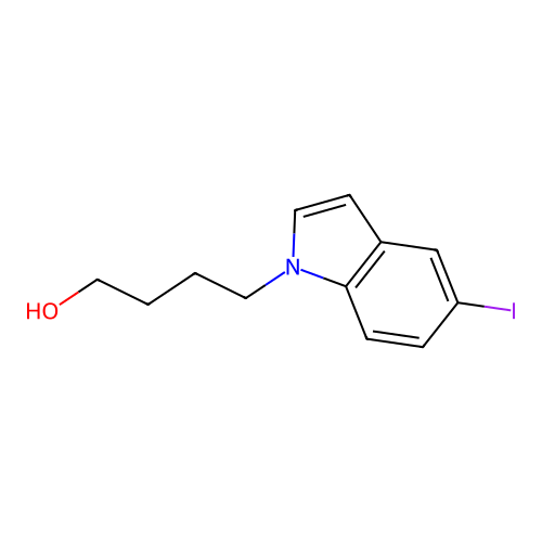 5-Iodo-1H-indole-1-butanol structure