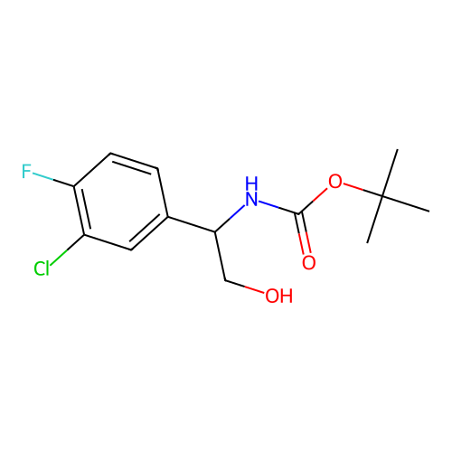 tert-butyl N-[1-(3-chloro-4-fluorophenyl)-2-hydroxyethyl]carbamate structure