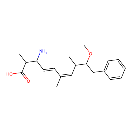 3-Amino-9-methoxy-10-phenyl-2,6,8-trimethyl-deca-4,6-dienoic acid structure