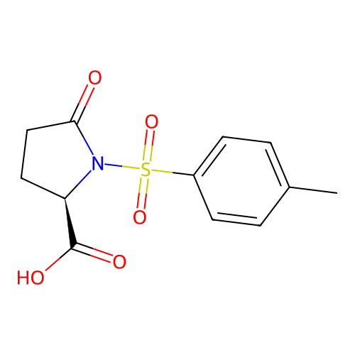 (2R)-1-(4-methylphenyl)sulfonyl-5-oxopyrrolidine-2-carboxylic acid structure