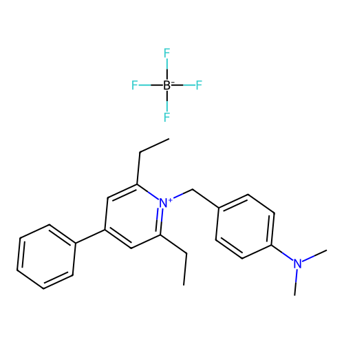 2,6-Diethyl-N-(4-dimethylaminobenzyl)-4-phenylpyridinium tetrafluoroborate structure