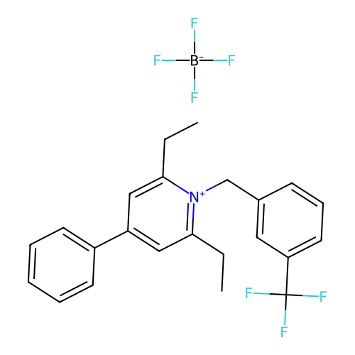 2,6-Diethyl-4-phenyl-1-[3-(trifluoromethyl)benzyl]pyridinium tetrafluoroborate structure