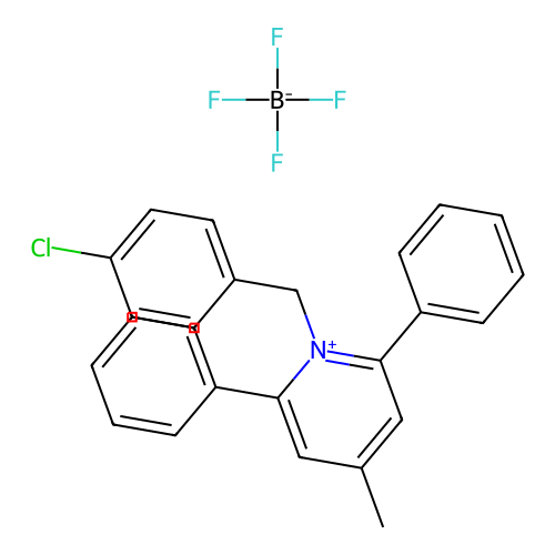 1-(4-Chlorobenzyl)-4-methyl-2,6-diphenylpyridinium tetrafluoroborate structure