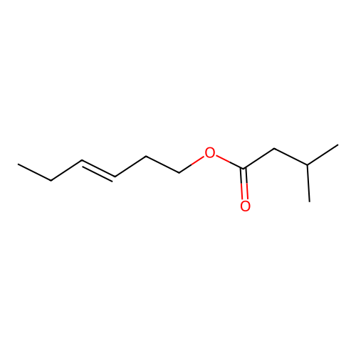 Butanoic acid, 3-methyl-, 3-hexen-1-yl ester structure
