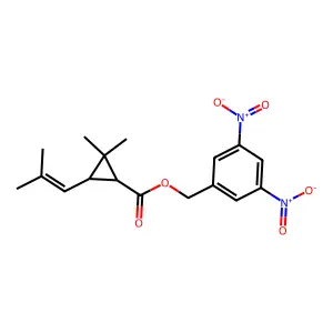 (3,5-dinitrophenyl)methyl (1R,3R)-2,2-dimethyl-3-(2-methylprop-1-enyl)cyclopropane-1-carboxylate structure