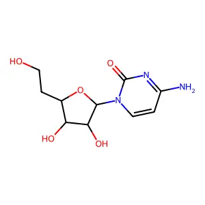 1-(5-Deoxy-beta-arabino-hexofuranosyl)cytosine structure