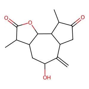 Azuleno(4,5-b)furan-2,8(3H,4H)-dione, octahydro-5-hydroxy-3,9-dimethyl-6-methylene- structure