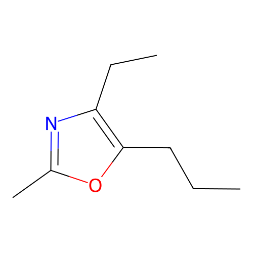 2-Methyl-4-ethyl-5-propyloxazole structure