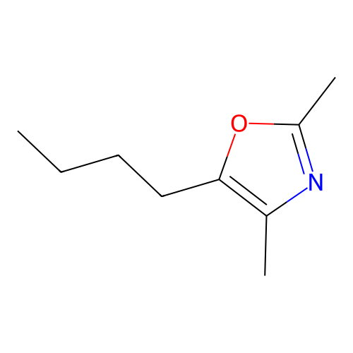 2,4-Dimethyl-5-butyloxazole structure