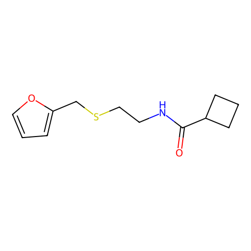 N-[2-(furan-2-ylmethylsulfanyl)ethyl]cyclobutanecarboxamide structure
