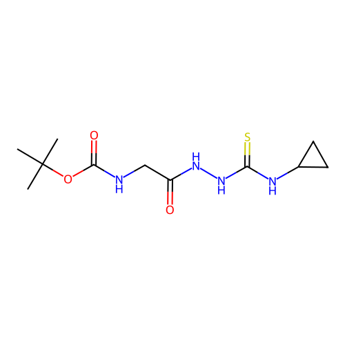 tert-Butyl (2-(2-(cyclopropylcarbamothioyl)hydrazinyl)-2-oxoethyl)carbamate structure