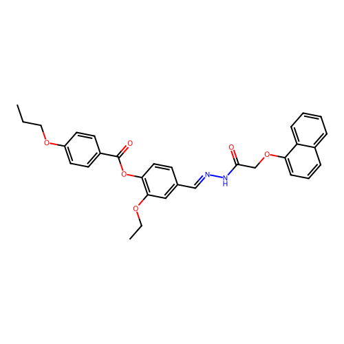 [2-ethoxy-4-[[(2-naphthalen-1-yloxyacetyl)hydrazinylidene]methyl]phenyl] 4-propoxybenzoate structure