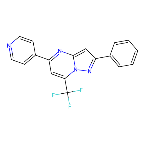 2-Phenyl-5-pyridin-4-yl-7-(trifluoromethyl)pyrazolo[1,5-a]pyrimidine structure