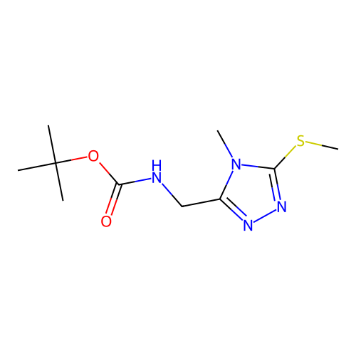 tert-Butyl ((4-methyl-5-(methylthio)-4H-1,2,4-triazol-3-yl)methyl)carbamate structure