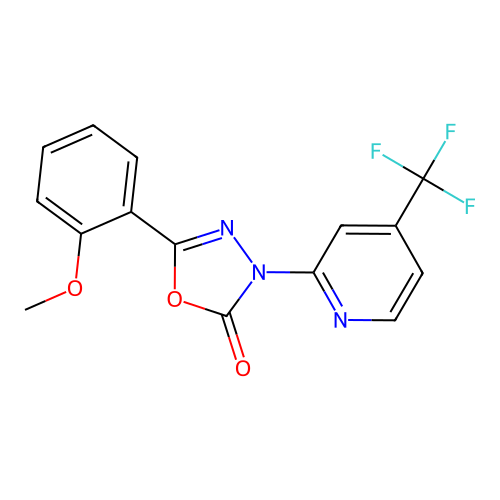 5-(2-Methoxyphenyl)-3-[4-(trifluoromethyl)pyridin-2-yl]-1,3,4-oxadiazol-2-one structure