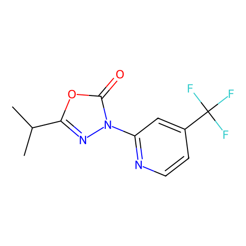 5-isopropyl-3-[4-(trifluoromethyl)-2-pyridinyl]-1,3,4-oxadiazol-2(3H)-one structure