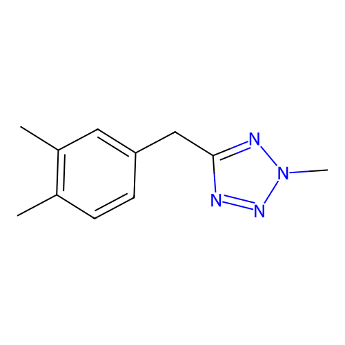 5-[(3,4-dimethylphenyl)methyl]-2-methyl-2H-1,2,3,4-tetrazole structure