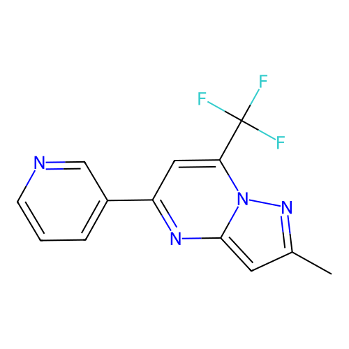 2-Methyl-5-pyridin-3-yl-7-(trifluoromethyl)pyrazolo[1,5-a]pyrimidine structure