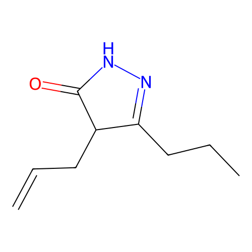 4-Prop-2-enyl-3-propyl-1,4-dihydropyrazol-5-one structure