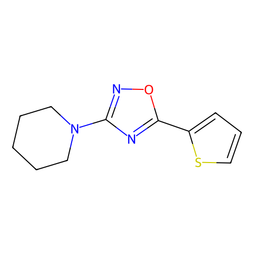3-Piperidin-1-yl-5-thiophen-2-yl-1,2,4-oxadiazole structure