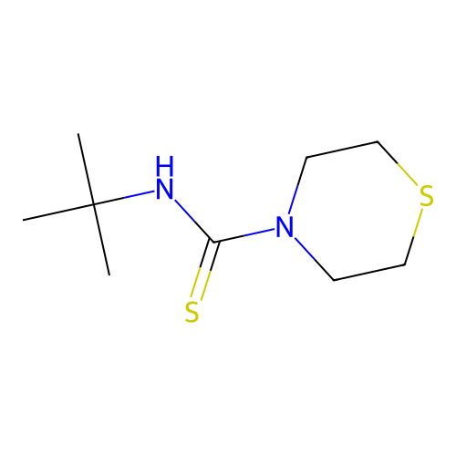 N-tert-butylthiomorpholine-4-carbothioamide structure