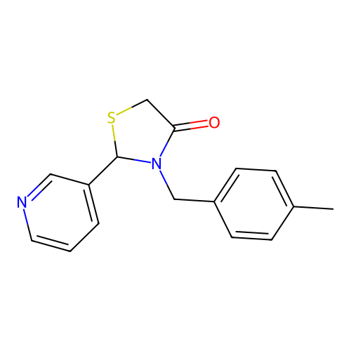 3-(4-Methylbenzyl)-2-(3-pyridyl)-1,3-thiazolan-4-one structure
