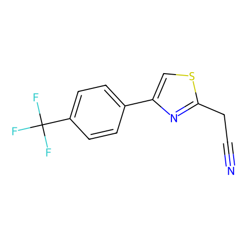 2-[4-[4-(Trifluoromethyl)phenyl]-1,3-thiazol-2-yl]acetonitrile structure