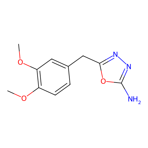 5-[(3,4-Dimethoxyphenyl)methyl]-1,3,4-oxadiazol-2-amine structure