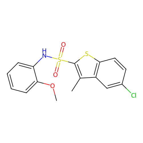 5-chloro-N-(2-methoxyphenyl)-3-methyl-1-benzothiophene-2-sulfonamide structure
