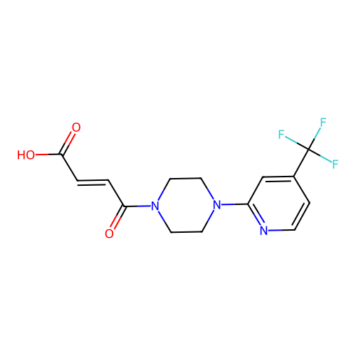 4-Oxo-4-[4-[4-(trifluoromethyl)-2-pyridinyl]piperazin-1-yl]but-2-enoic acid structure