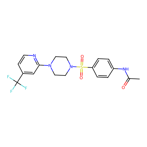 N-[4-({4-[4-(trifluoromethyl)pyridin-2-yl]piperazin-1-yl}sulfonyl)phenyl]acetamide structure