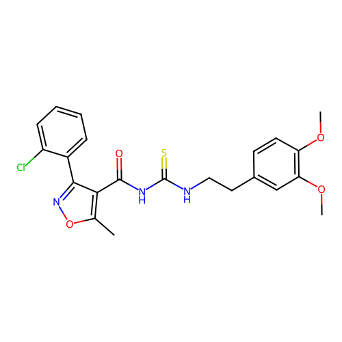 N-(((2-(3,4-DIMETHOXYPHENYL)ETHYL)AMINO)THIOXOMETHYL)(3-(2-CHLOROPHENYL)-5-METHYLISOXAZOL-4-YL)FORMAMIDE structure