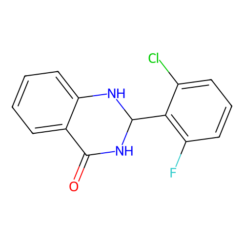 2-(2-chloro-6-fluorophenyl)-2,3-dihydro-1H-quinazolin-4-one structure