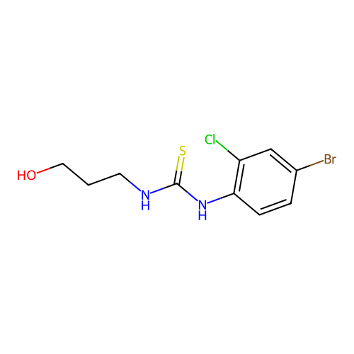 N-(4-bromo-2-chlorophenyl)-N'-(3-hydroxypropyl)thiourea structure