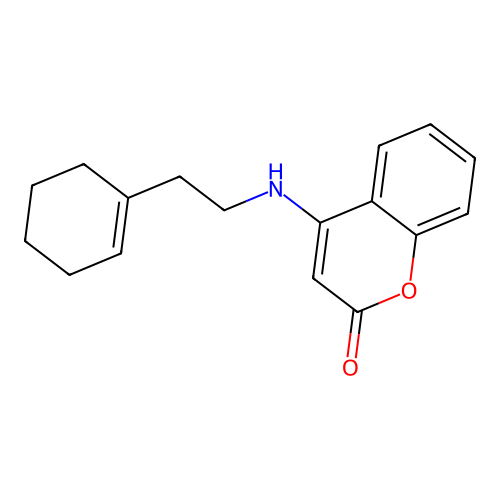 2H-1-Benzopyran-2-one, 4-[[2-(1-cyclohexen-1-yl)ethyl]amino]- structure