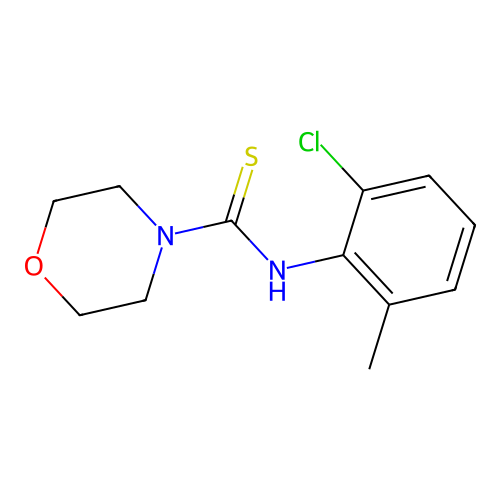 N-(2-chloro-6-methylphenyl)morpholine-4-carbothioamide structure
