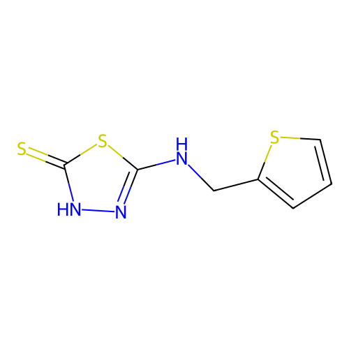 5-(((Thiophen-2-yl)methyl)amino)-1,3,4-thiadiazole-2-thiol structure
