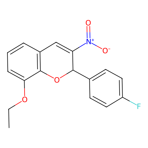 8-ethoxy-2-(4-fluorophenyl)-3-nitro-2H-chromene structure
