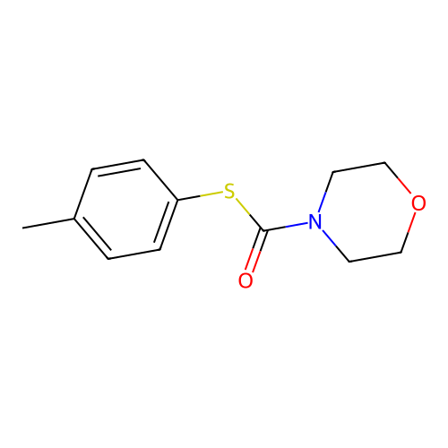 S-(4-methylphenyl) morpholine-4-carbothioate structure