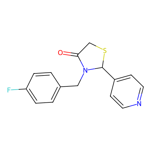 3-(4-Fluorobenzyl)-2-(4-pyridyl)-1,3-thiazolan-4-one structure