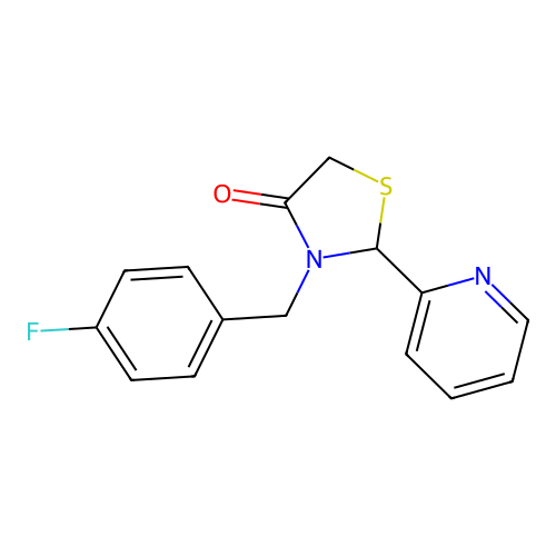 3-[(4-Fluorophenyl)methyl]-2-pyridin-2-yl-1,3-thiazolidin-4-one structure