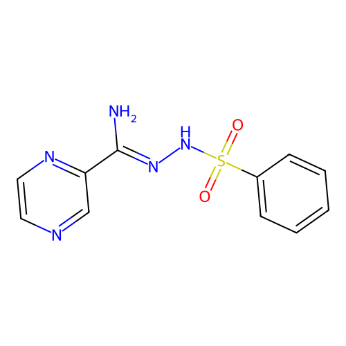 N'-(benzenesulfonamido)pyrazine-2-carboxamidine structure