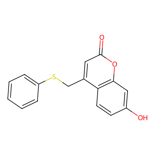 7-hydroxy-4-(phenylthiomethyl)-2H-chromen-2-one structure