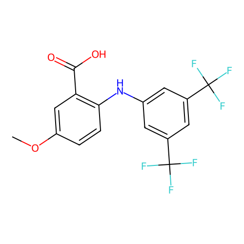 Benzoic acid, 2-[[3,5-bis(trifluoromethyl)phenyl]amino]-5-methoxy- structure