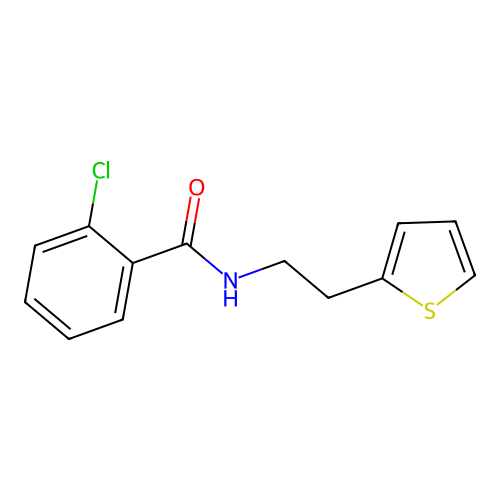 2-chloro-N-(2-thiophen-2-ylethyl)benzamide structure