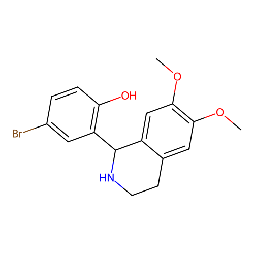 Phenol, 4-bromo-2-(1,2,3,4-tetrahydro-6,7-dimethoxy-1-isoquinolinyl)- structure