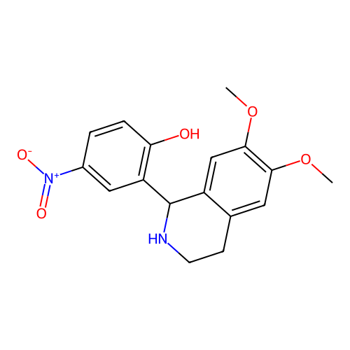 Phenol, 4-nitro-2-(1,2,3,4-tetrahydro-6,7-dimethoxy-1-isoquinolinyl)- structure